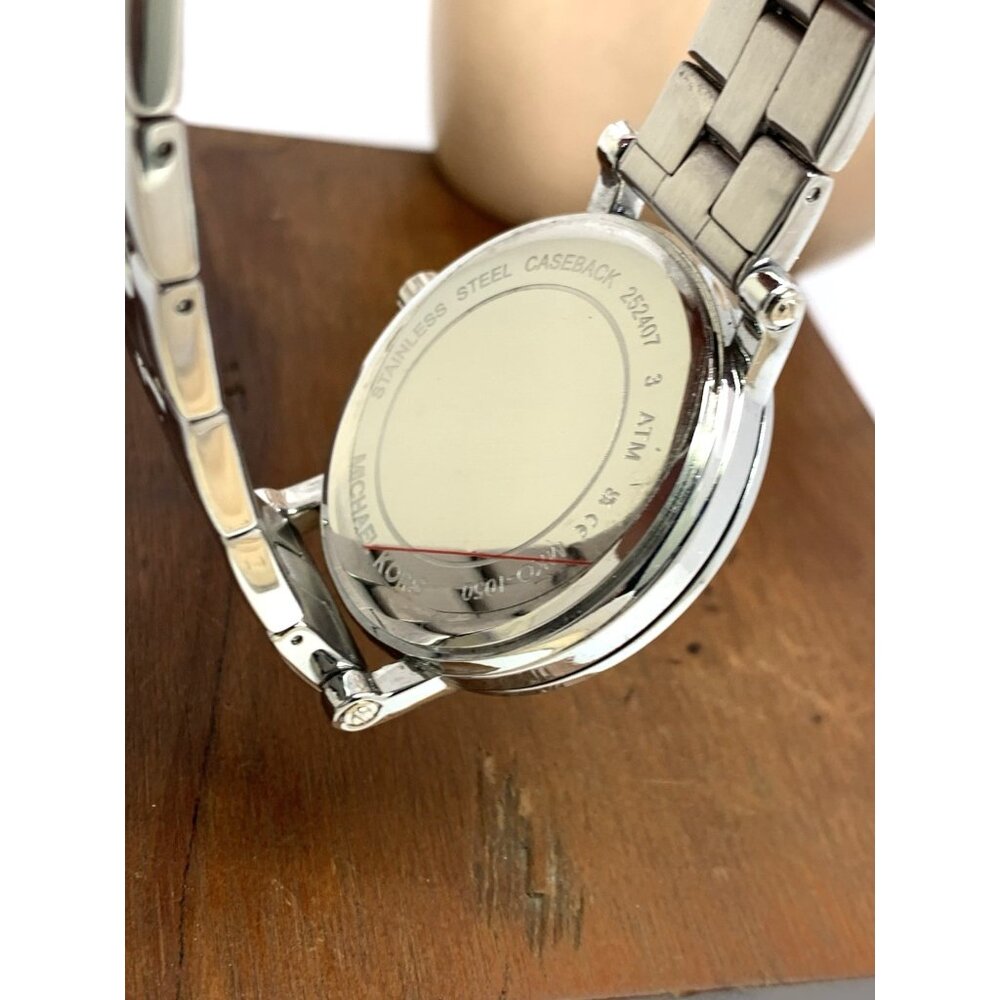 Michael Kors Women's Watch MKO-1050 Quartz Rose Dial Silver Stainless Steel 38mm - Picture 6 of 13